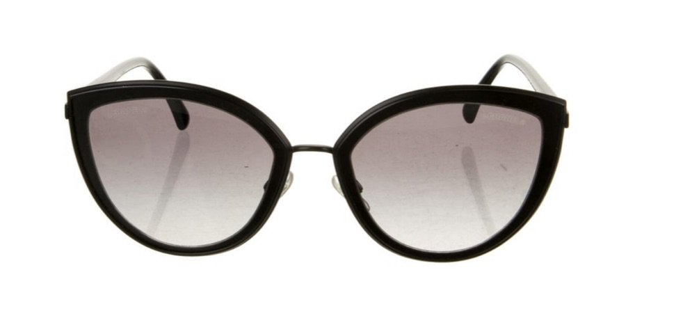 Chanel cat eye black sunglasses