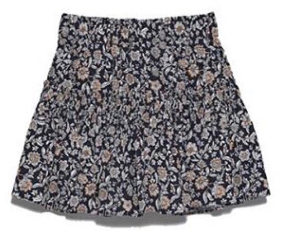 printed mini skirt