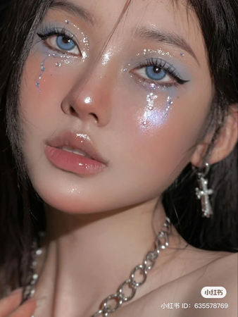 ice blue Douyin Korean makeup