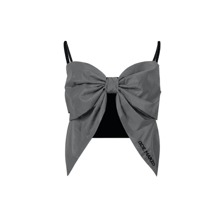 black and gray bow top