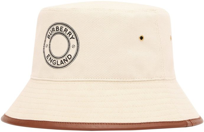 Buberry Logo Canvas Bucket Hat