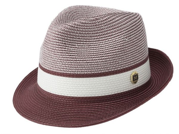 Montique Men's Fedora Style Straw Hat - Fashion Two Tone