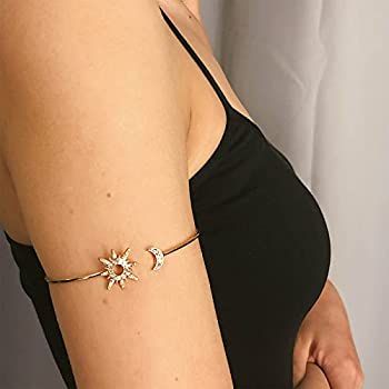 Amazon.com: Sttiafay Upper Arm Cuff Crystal Sun Moon Arm Bracelet Upper Arm CZ Armlets Open Bangle Bracelet Arm Band Jewelry for Women Girls : Clothing, Shoes & Jewelry