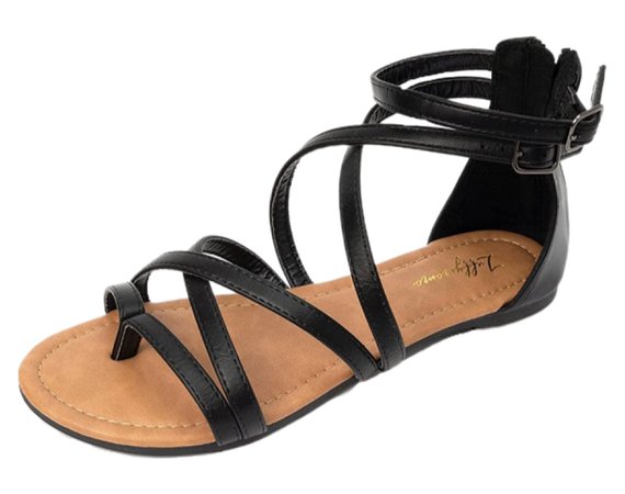 black strappy gladiator sandals