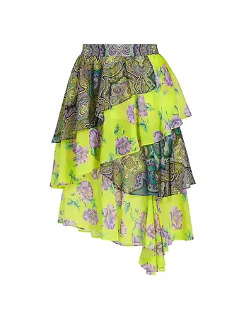 Shop Etro Asymmetric Tier Floral & Paisley Skirt | Saks Fifth Avenue