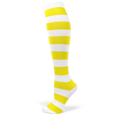 Women's Halloween Costume White/yellow Stripe Knee High Socks Pm014 | eBay