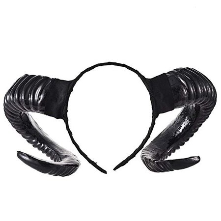 Xiaolanwelc Costumes Gothic Sheep Horn Punk Headband Forest Animal Photography Cosplay Photo Props Steampunk Hair Accessory Handmade (black): Sports & Outdoors
