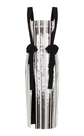 Bow Sequin Midi Dress by Rasario | Moda Operandi
