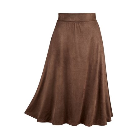 Collections Etc. - Elasticized Faux Suede Full Sweep Versatile Skirt | Versatile Fall, Winter Apparel | Genuine Suede | Comfortable Elasticized Waist | 30" L | Machine Wash Polyester, Spandex | Made in the USA - Walmart.com - Walmart.com