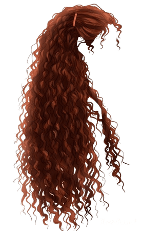 Wavy long red hair