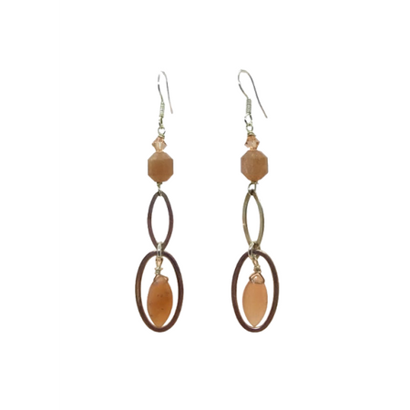 Peach Dangle Sterling Silver Dangle Earrings | AngieShel Designs