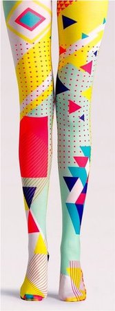 colorful geo tights