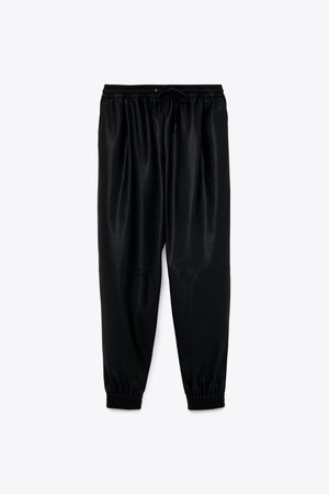 FAUX LEATHER JOGGING PANTS | ZARA United States