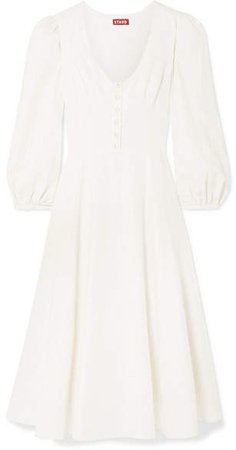 Birdie Linen-blend Midi Dress - Ivory