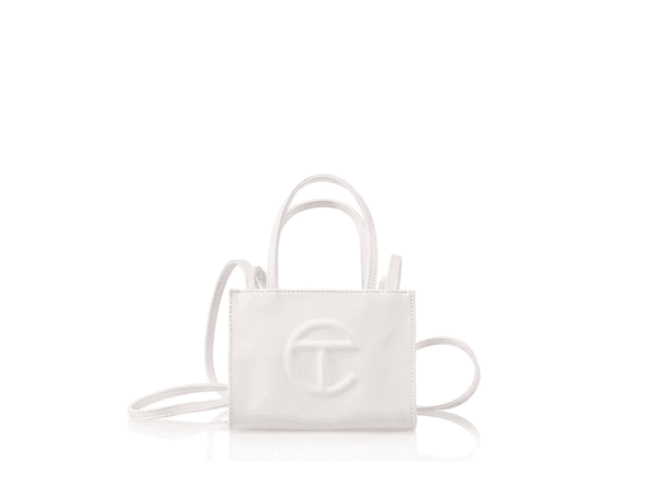 telfar small white shopping bag