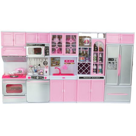 Battery Operated 12" Tall Large Luxurious Toy Kitchen Playset 11-12" Tall Dolls Sounds, Parts Light Up! , Perfect Doll House Accessory - Walmart.com