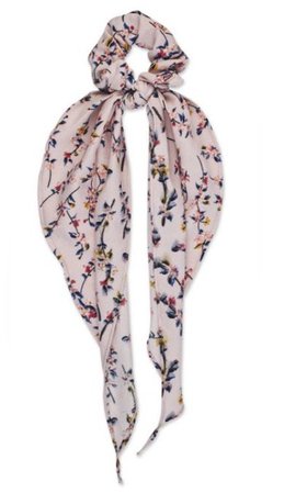 Pink scarf scrunchie