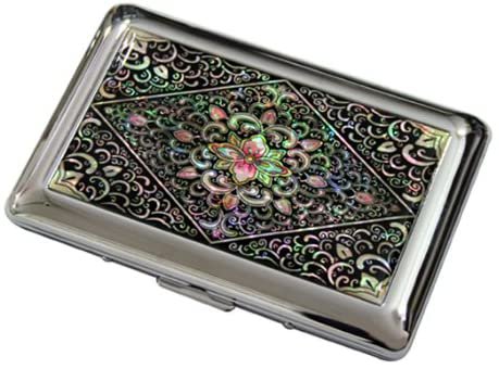 Amazon.com: Antique Alive Mother of Pearl Arabesque Design Engraved Metal Cigarette Holder Case: Home & Kitchen