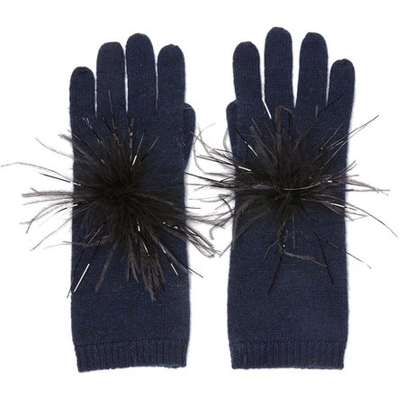 Eugenia Kim Sloane Cashmere Knit Gloves in Navy