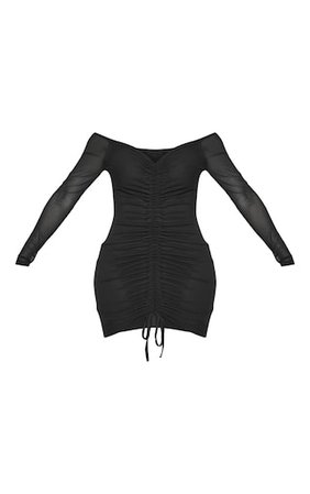 Black Mesh Bodycon Dress | PrettyLittleThing