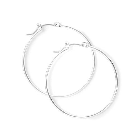 Silver 40MM Hoop Earrings | Claire's US