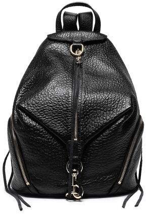 Julian Convertible Glossed Pebbled-leather Backpack