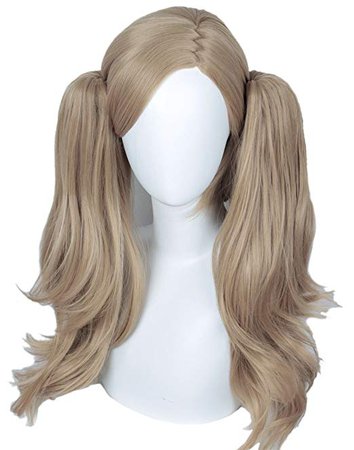 Amazon.com: Linfairy Long Cosplay Wig with 2 Ponytails Halloween Costume Wig for Women Grey Apricot: Beauty
