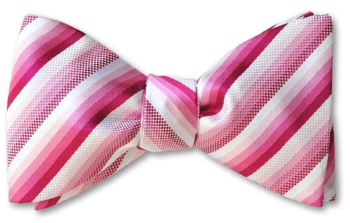 The Bow Tie Club Raspberry Stripe Bow Tie