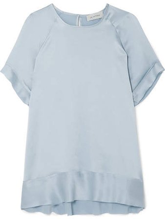 Mathews - Rose Silk-satin T-shirt - Light blue
