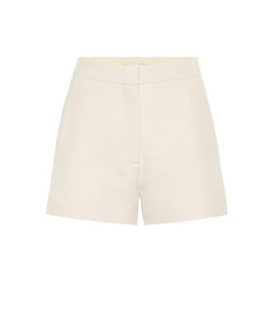 High-rise wool and silk shorts