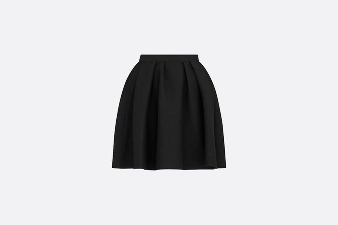 Short Black Wool and Silk Skirt - Ready-to-wear - Women's Fashion | DIOR