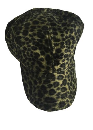leopard faux fur cap