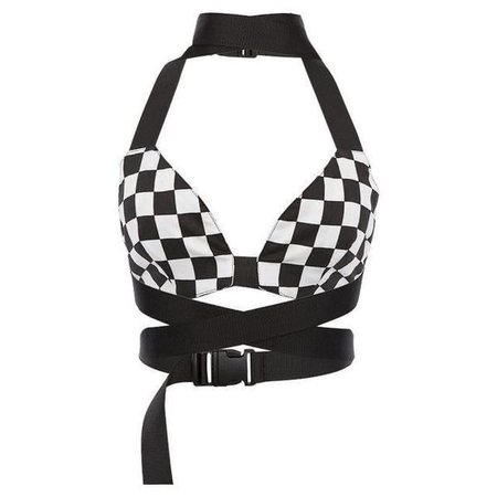 Checkered Black and White Top with Choker