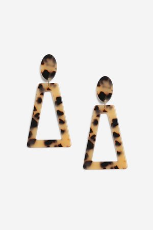 **Tortoiseshell Rectangle Drops - Jewellery - Bags & Accessories - Topshop