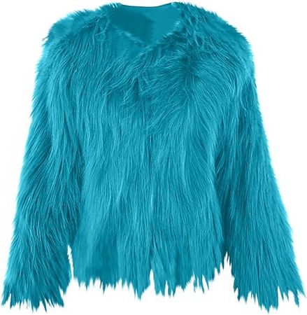 MINzYI Womens Winter Faux Fur Coats Long Sleeve Solid Fuzzy Open Front Cardigans Elegant Casual Soft Cozy Ladies Shaggy Coat at Amazon Women's Coats Shop