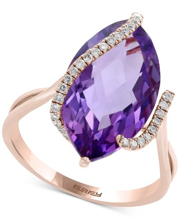 EFFY Pink Amethyst & Diamond 14k Rose Gold Ring
