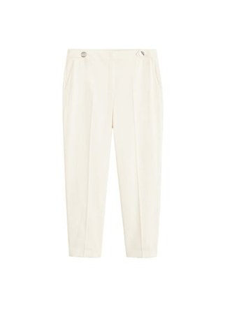 Violeta BY MANGO Buttons straight-fit trousers