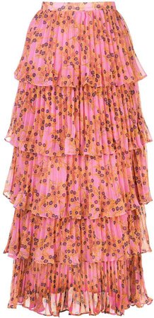 Fluera layered floral-print skirt
