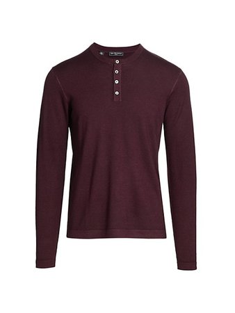 Saks Fifth Avenue COLLECTION Garment Dyed Henley Shirt | SaksFifthAvenue