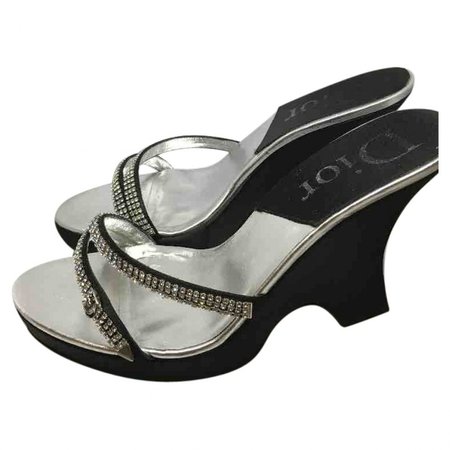 Cloth sandal Dior Black size
