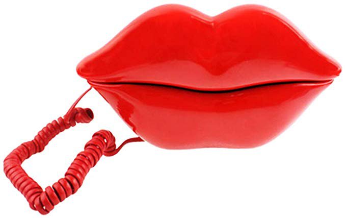 TelPal Red Mouth Telephone Wired Novelty Sexy Lip Phone Gift Cartoon Shaped Real Corded Landline Home Office Phones Furniture Decor: Amazon.ca: Office Products