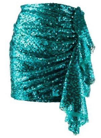 sequin turquoise green skirt