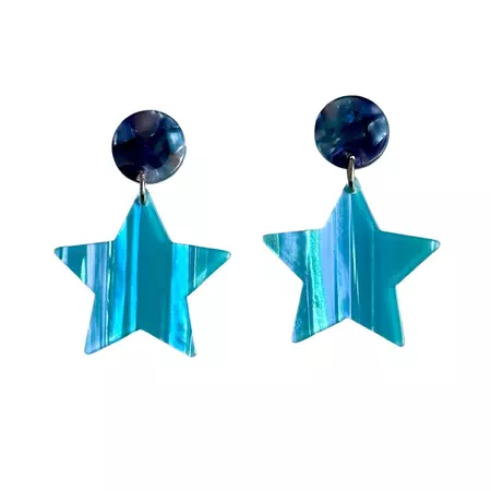 Star Drop Earrings In Blue Aura | CLOSET REHAB | Wolf & Badger