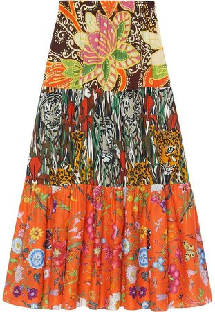 Patchwork print skirt