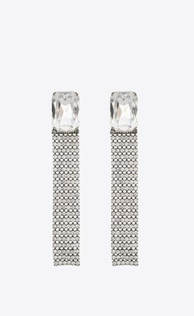 Chunky rhinestone earrings in metal | Saint Laurent United States | YSL.com