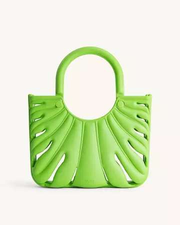 Faye Leaf Beach Bag - Neon Green - JW PEI
