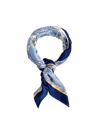neck scarf, blue floral