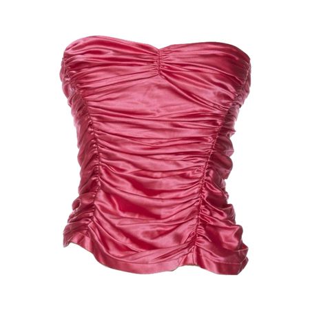 pink metallic ruffled bandeau top