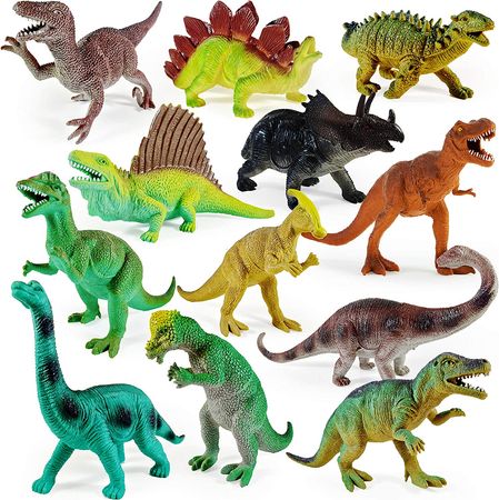 Boley Monster 15 Pack Large 7" Toy Dinosaur Set - Enormous Variety of Authentic Type Plastic Dinosaurs - Great As Dinosaur Party Supplies, Birthday Party Favors, and More!
