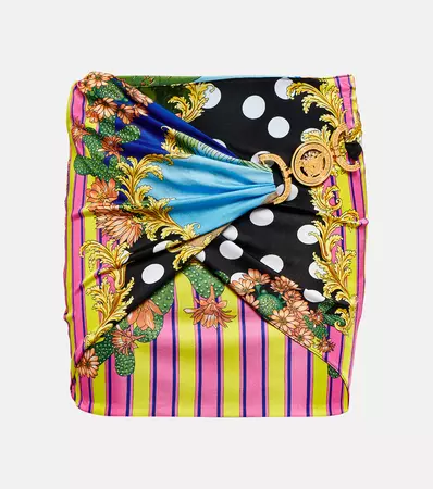 Medusa Palm Springs Wrap Miniskirt in Multicoloured - Versace | Mytheresa
